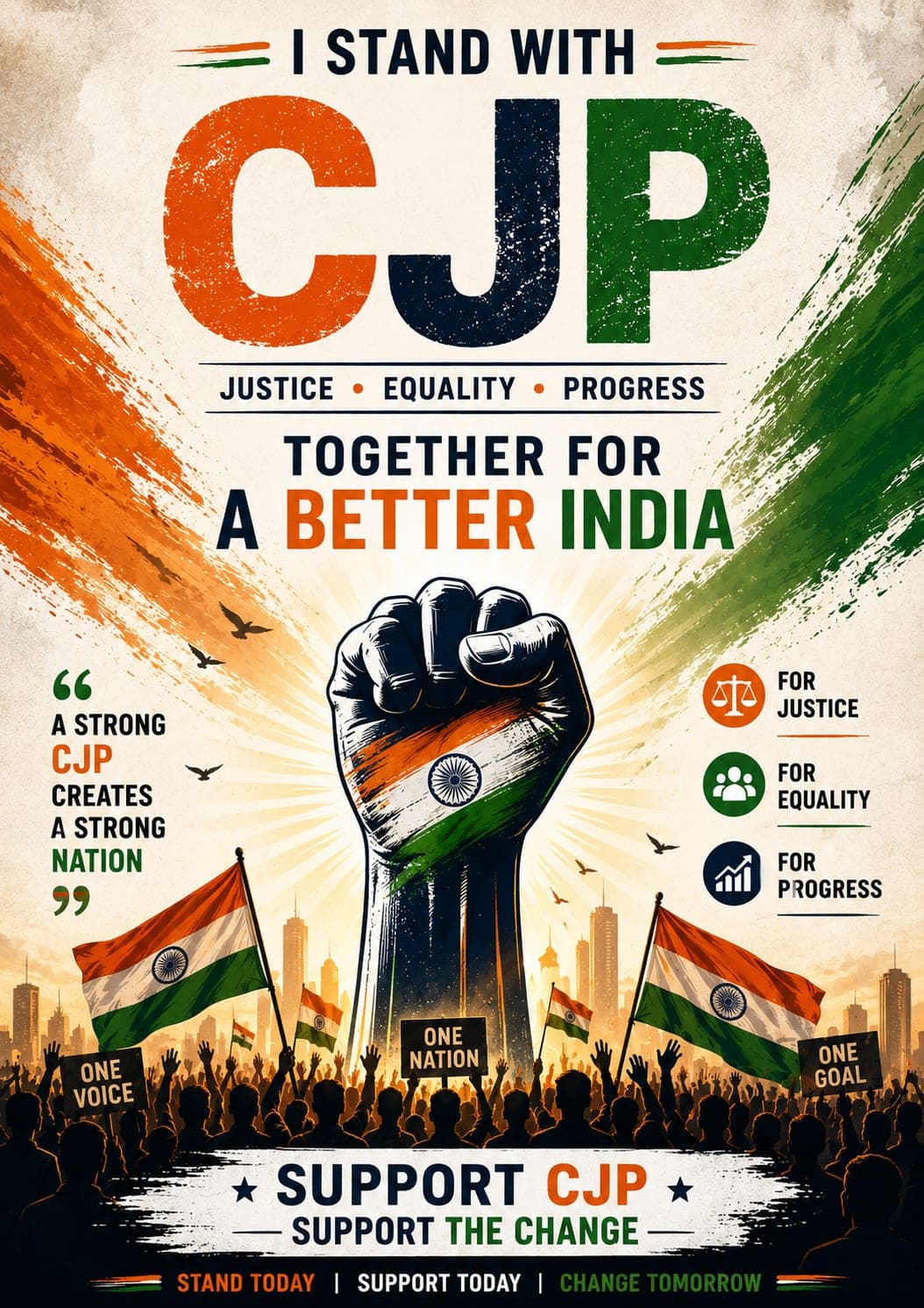Support CJP India Campaign Poster