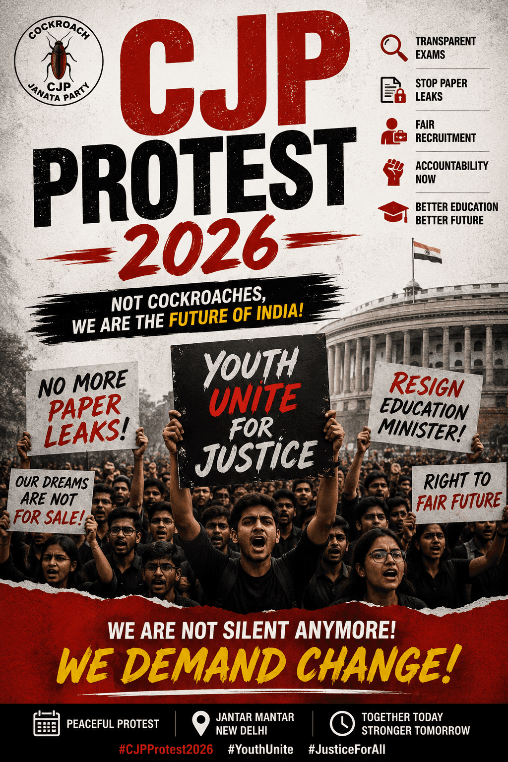 CJP Protest 2026 Youth Unite for Justice